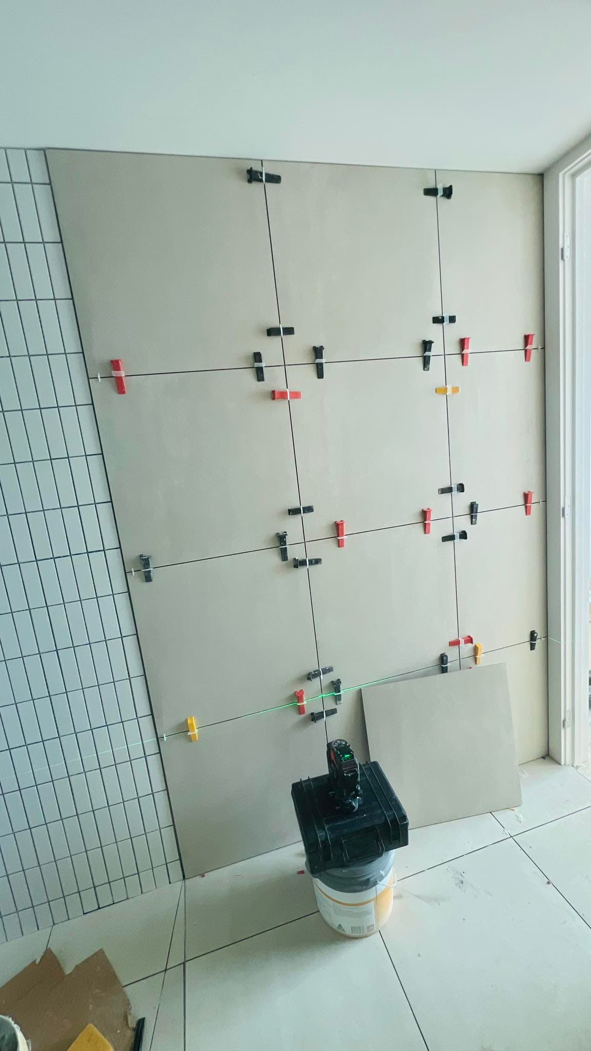 Wall Tiling In Progress